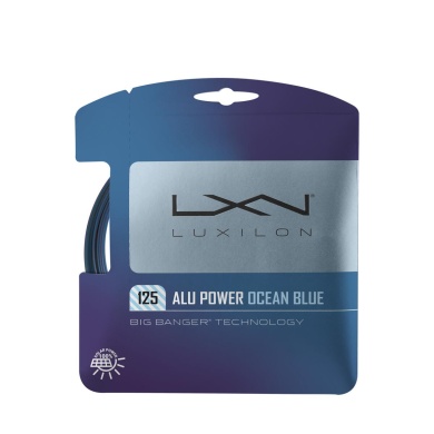 Luxilon Sznur tenisowy Alu Power 1.25 (Trwałość+Moc) niebieski ocean 12m Zestaw